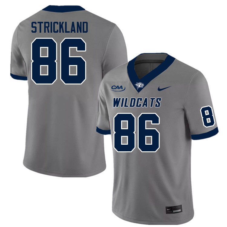 New Hampshire Wildcats #86 Peyton Strickland College Football Jerseys Stitched Sale-Grey
